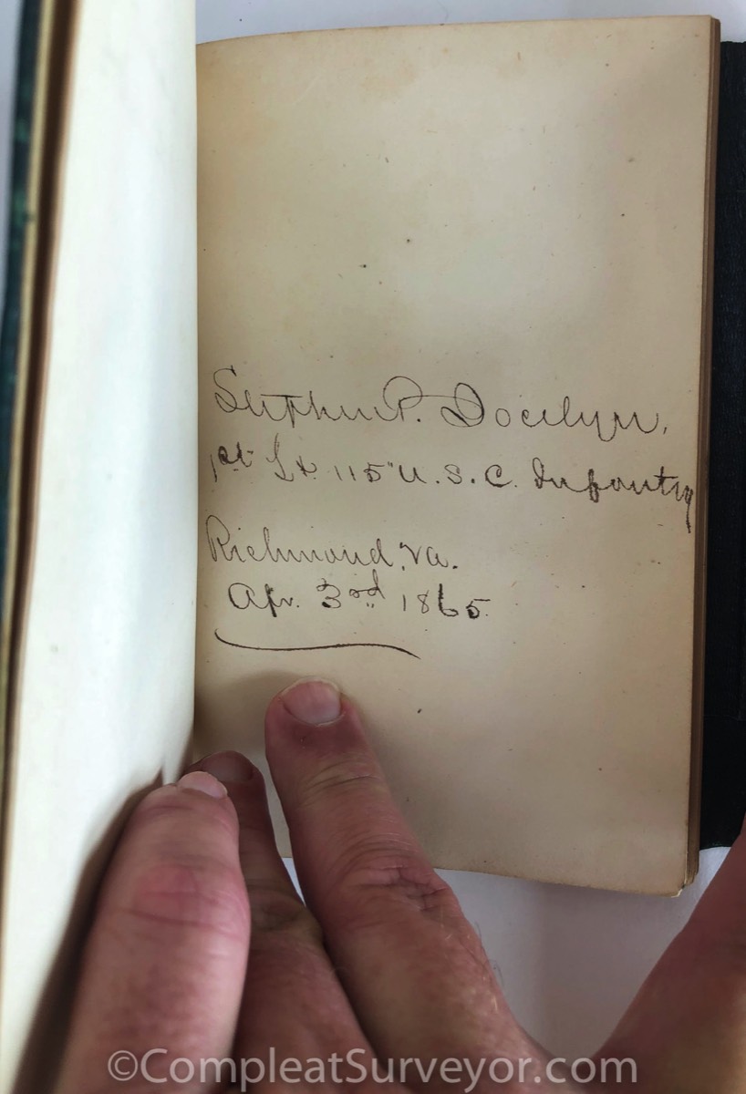 Signed and Dated on April 3, 1865 in Richmond VA by First Lieutenant Stephen P. Jocelyn